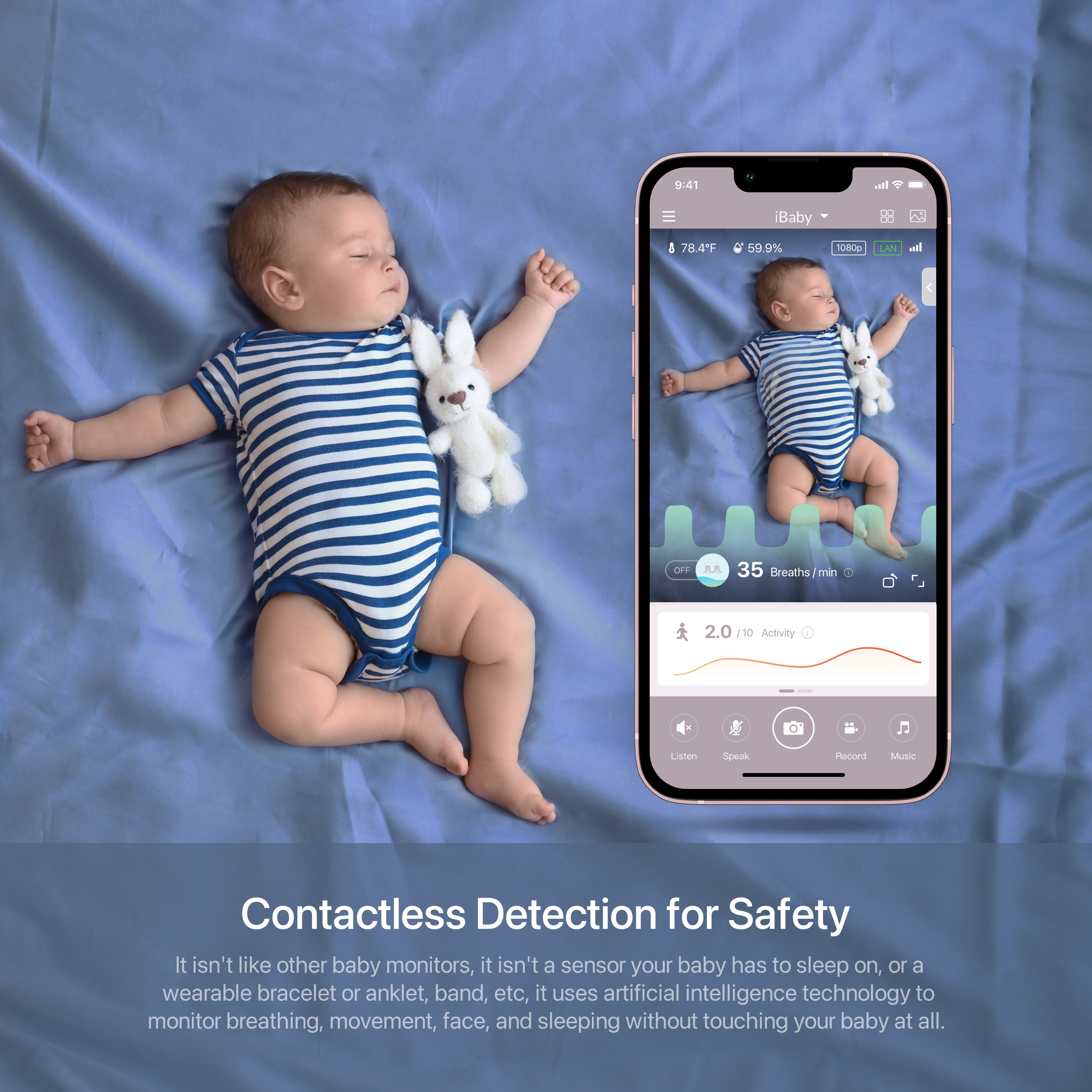 iBaby i6 2K Contactless Breathing Baby Monitor